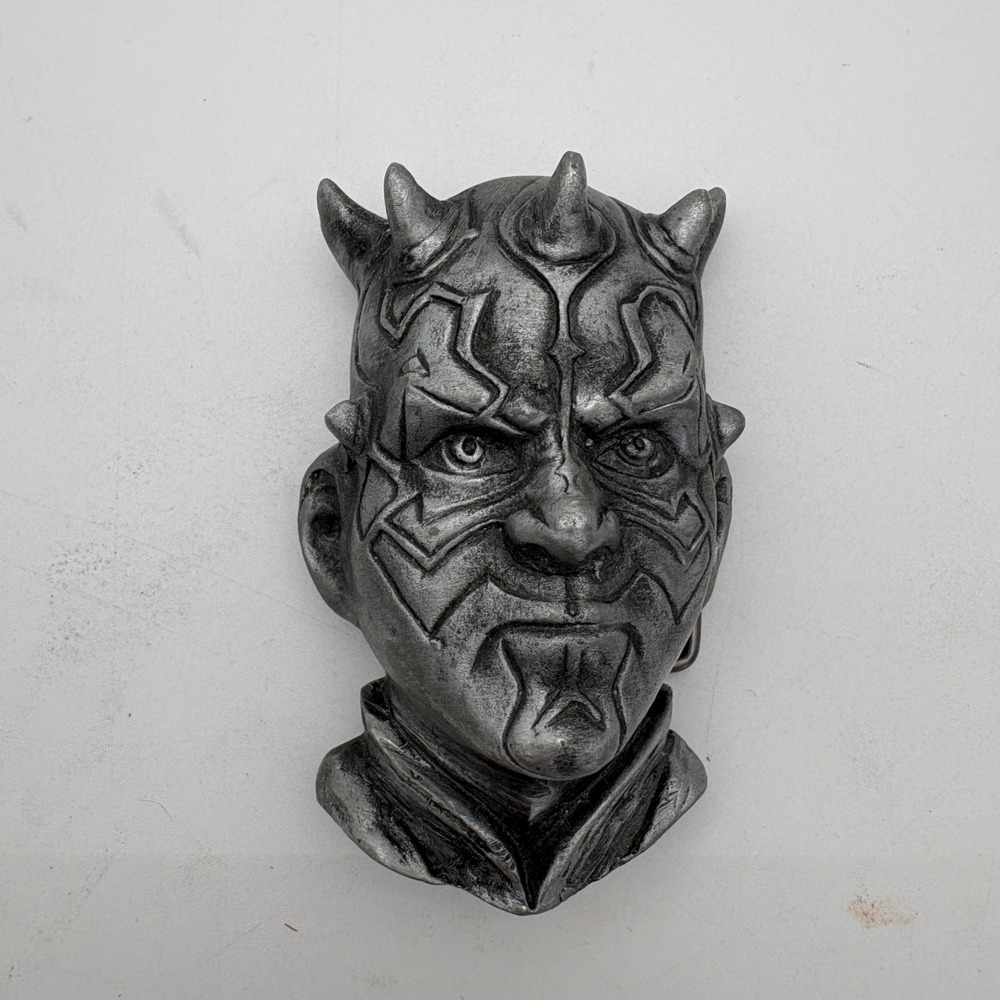 Star Wars Darth Maul 3D Sculpted Metal Belt Buckle Silver Tone Lucasfilm Ltd